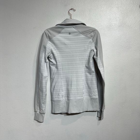 Lululemon Light Gray Contempo Jacket Twin Stripe Sz 6 - Picture 7 of 10